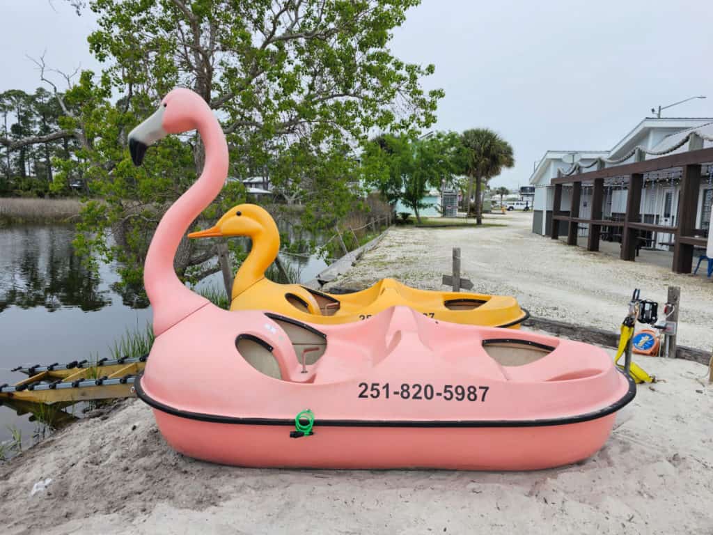 Flamingo and Yellow Duck pedal boat