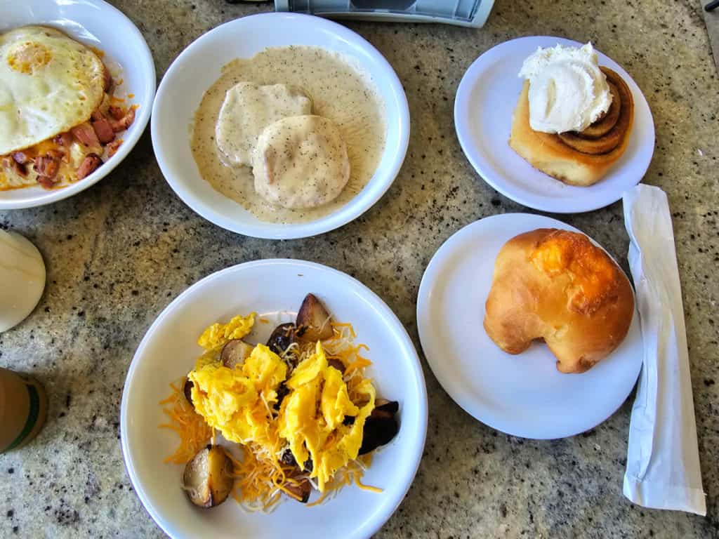 Breakfast plate at BuzzCatz Orange Beach