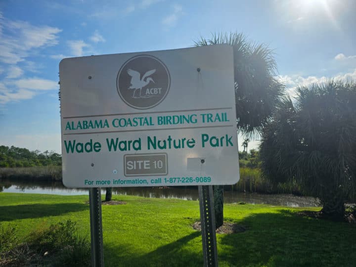 Alabama Coastal Birding Trail Wade Ward Nature Park Sign
