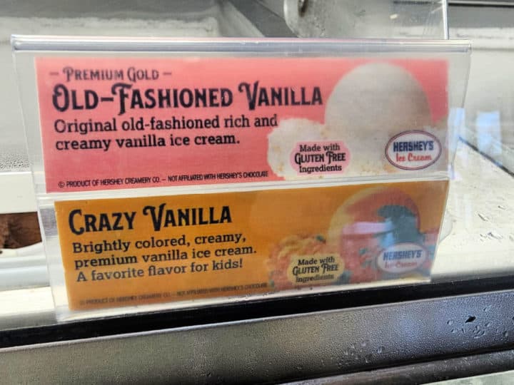 Herhseys Ice Cream Labels showing flavor