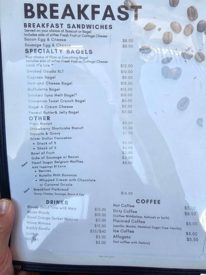 Lauria's by the beach breakfast menu