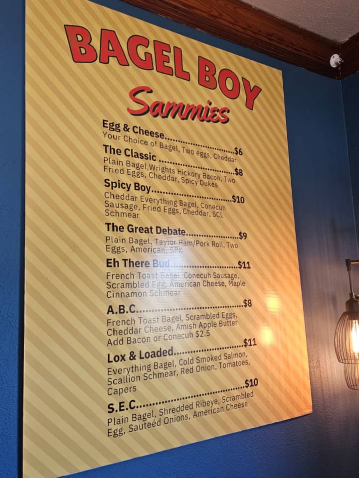 Bagel Boy Foley sandwich menu