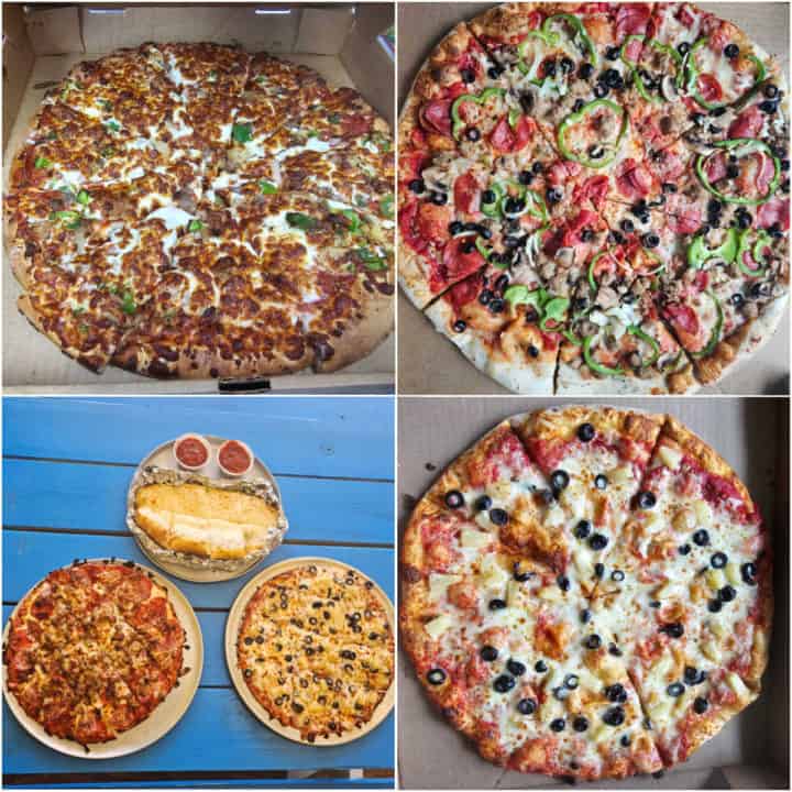 Collage of photos of the best pizza in Gulf Shores