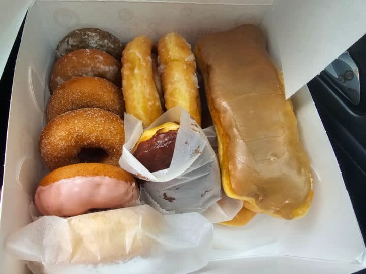 Box of Tatonut doughnuts