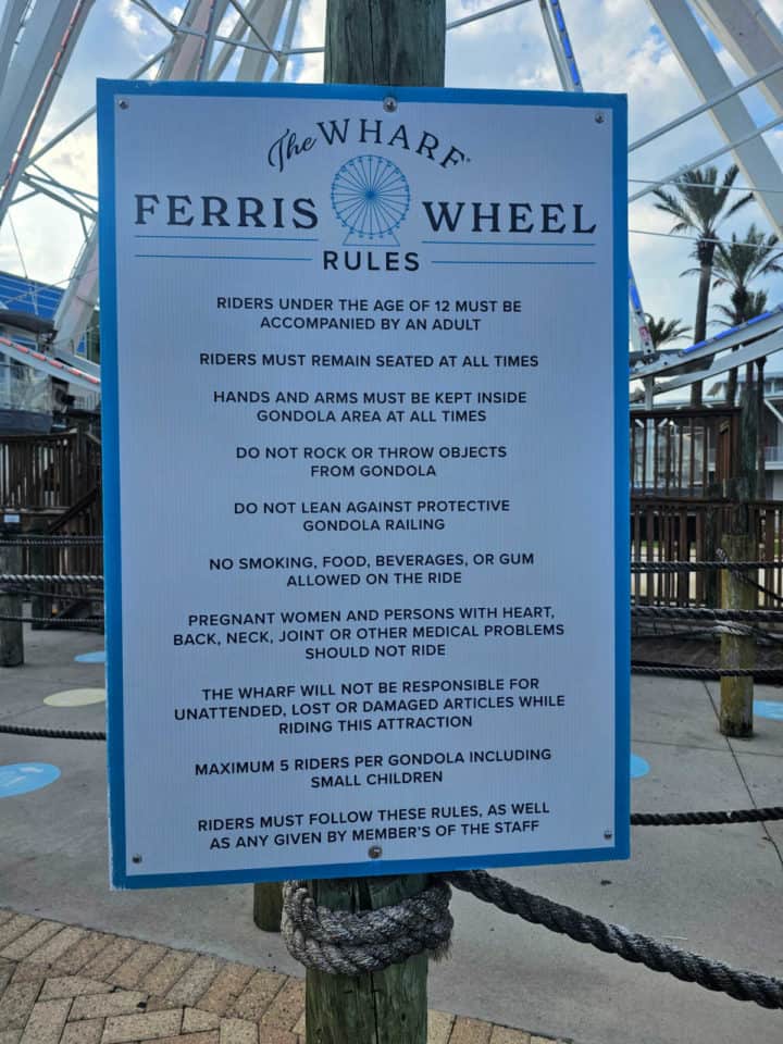 The Wharf Ferris Wheel rules 