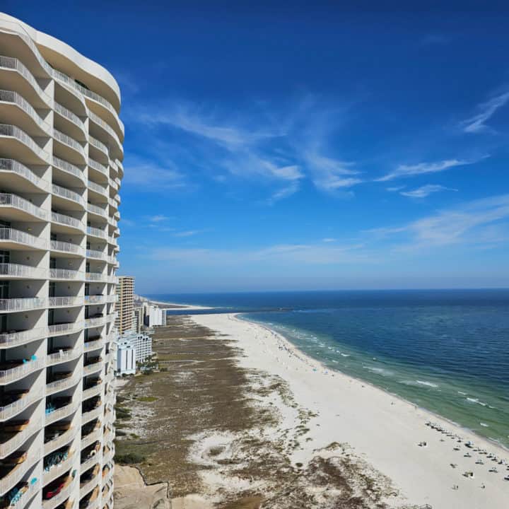Gulf of Mexico views with Turquoise Place condo and white sand beach