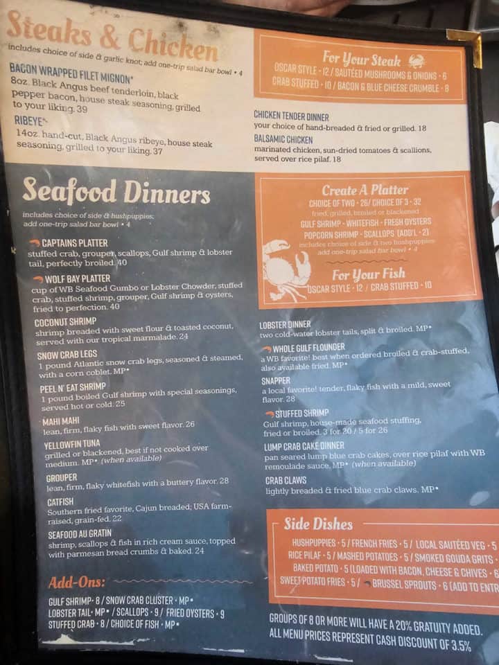 The deals gulf menu