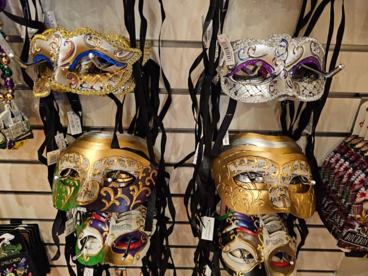 colorful masks on a display