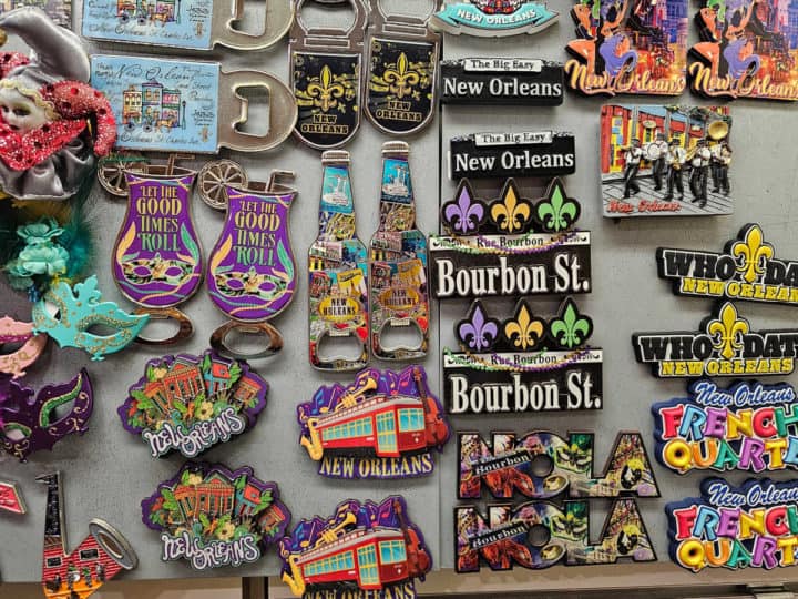 New Orleans magnets on a board