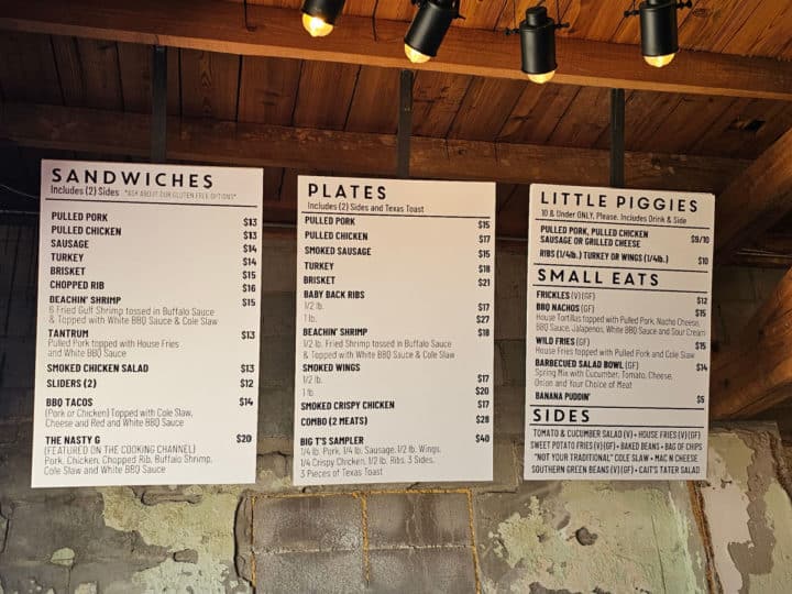 Sandwiches, Plates, and kids menu at Hog Wild Beach BBQ