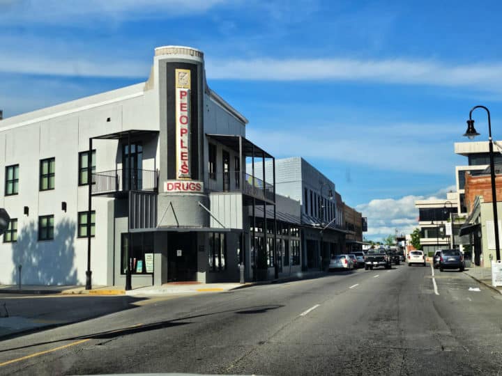 Peoples Drug historic building on main street in Houma