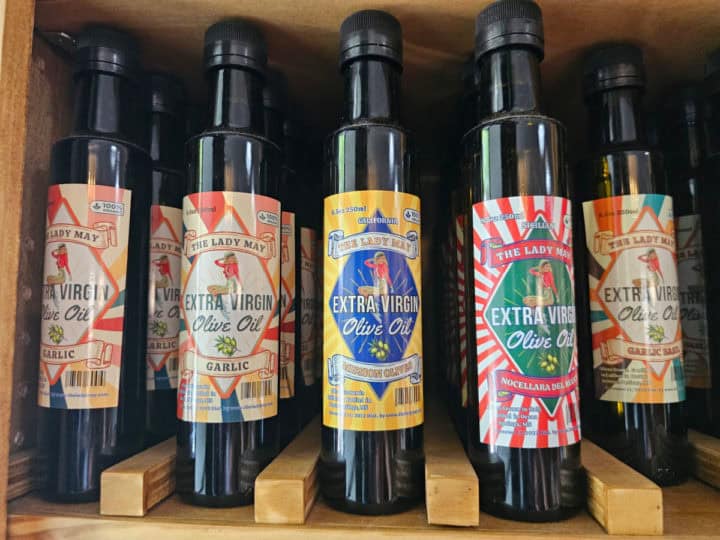 Olive Oil bottles in different flavors