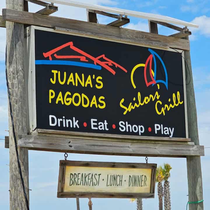 Juana's Pagoda Sailors Grill sign