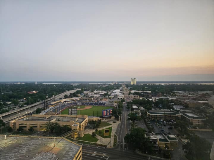 view over Biloxi Shuckers stadium and Biloxi