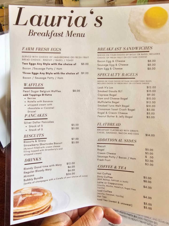 Lauria's Breakfast Menu