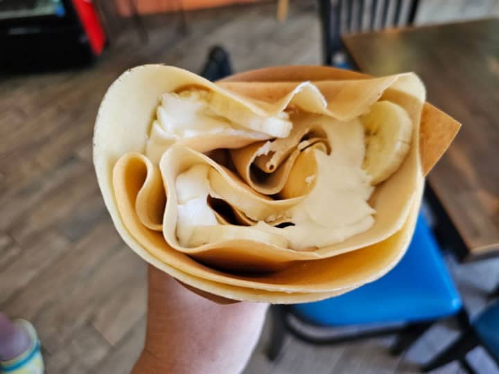 peanut butter banana crepe