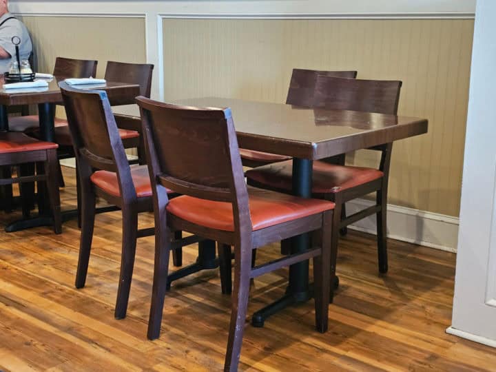 dark wood table and chairs