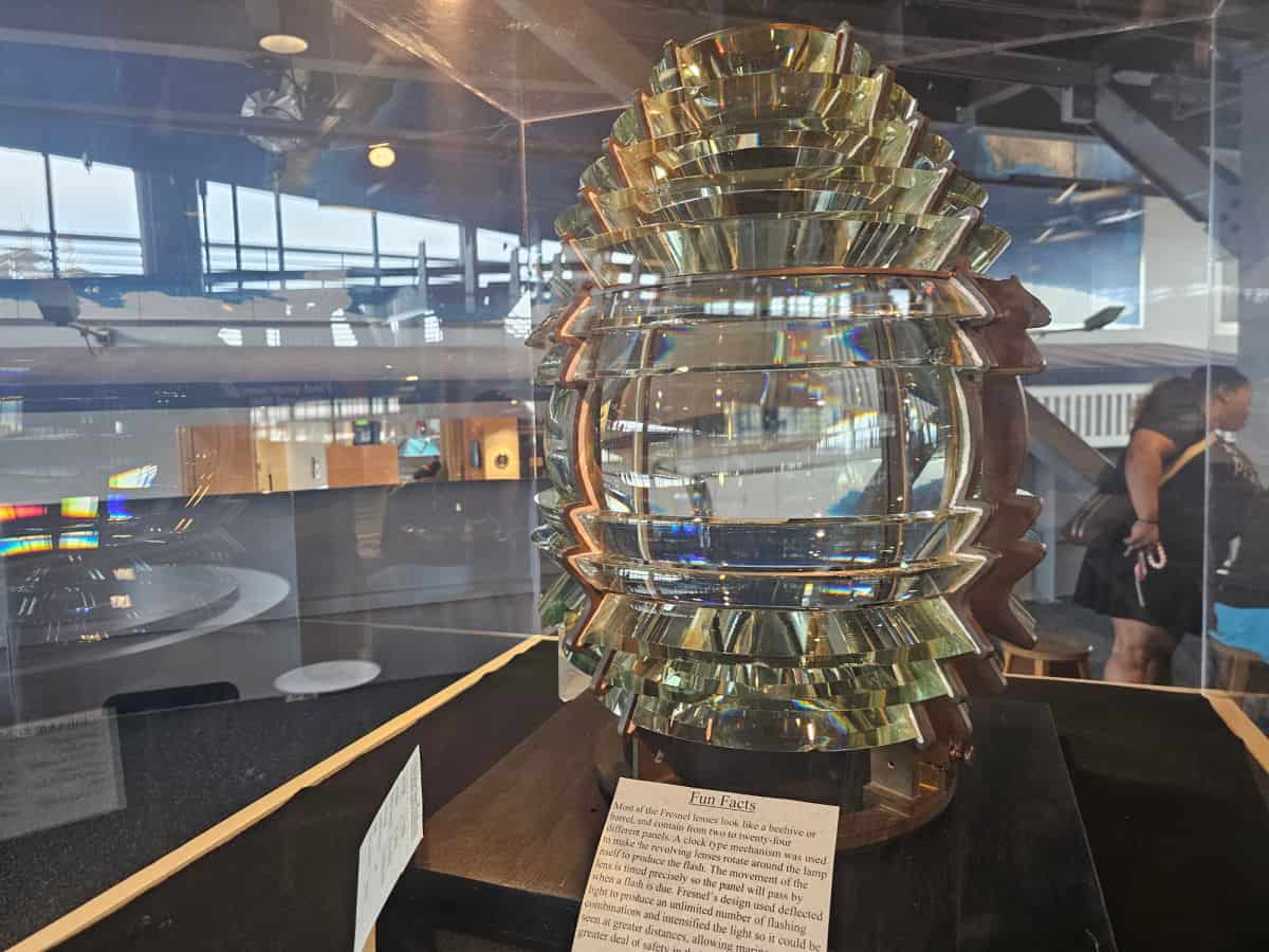 Fresnel lens in exhibit at National Marimite Museum of the Gulf