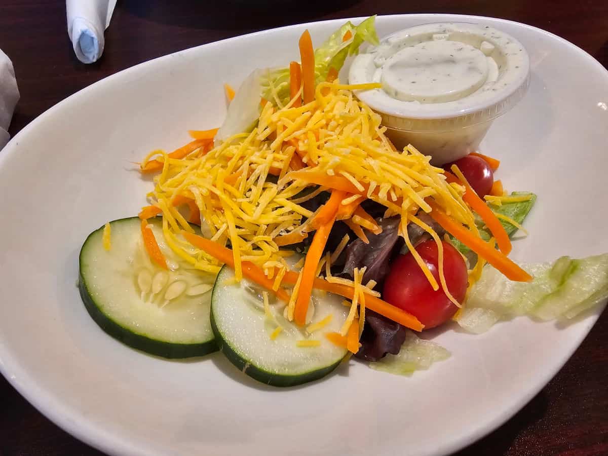 house salad on a white plate