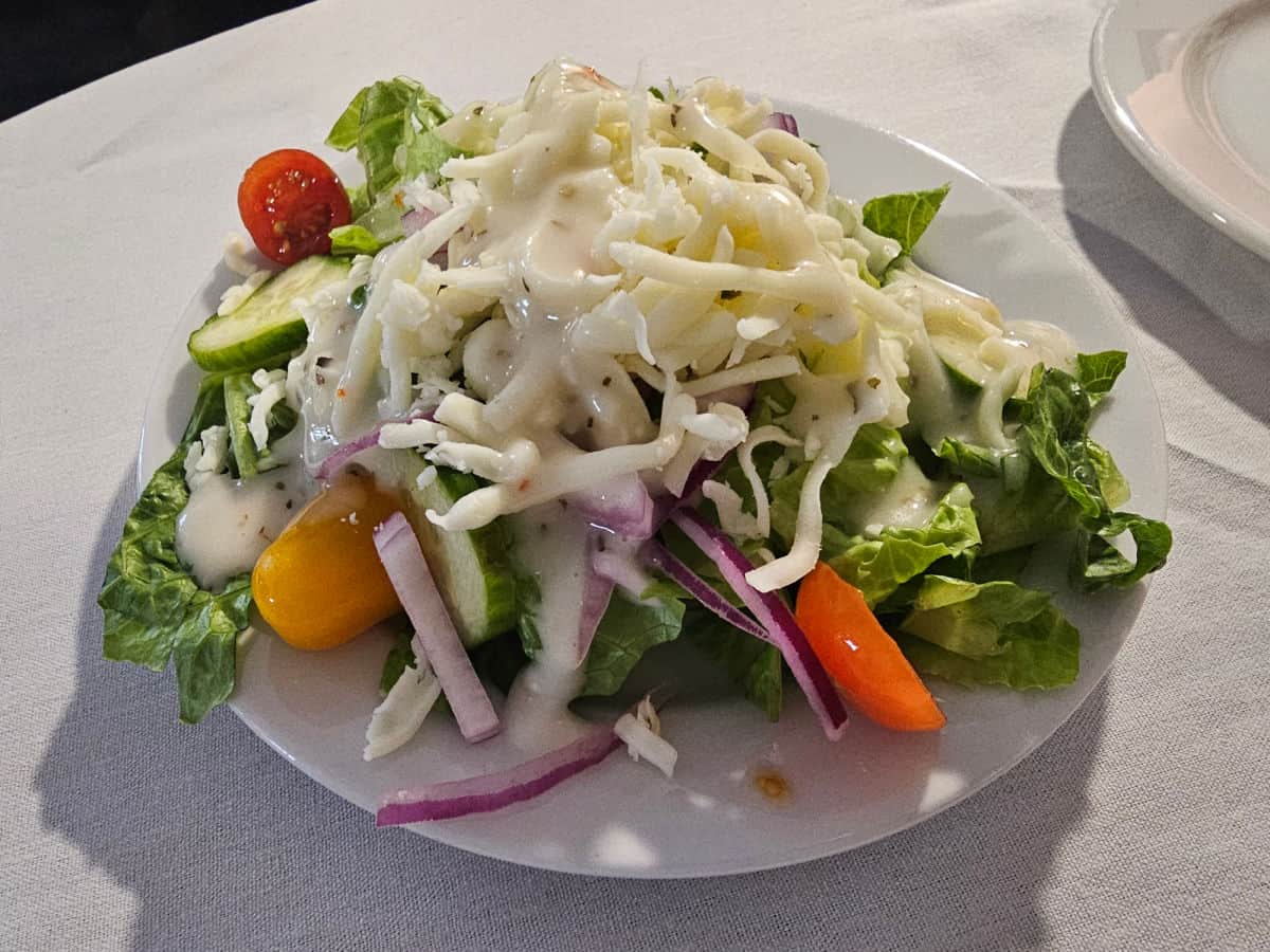salad on a white plate