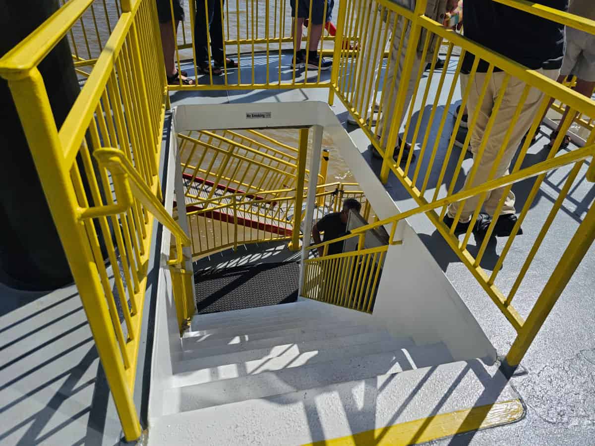 stairs leading to the 2nd level of the perdido queen ship