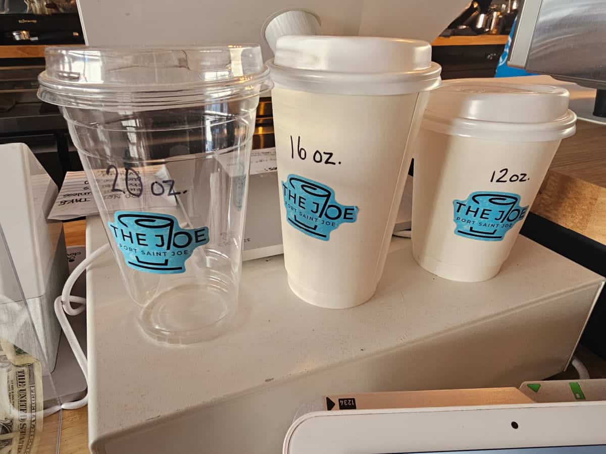 The joe port saint joe coffee cup sizes