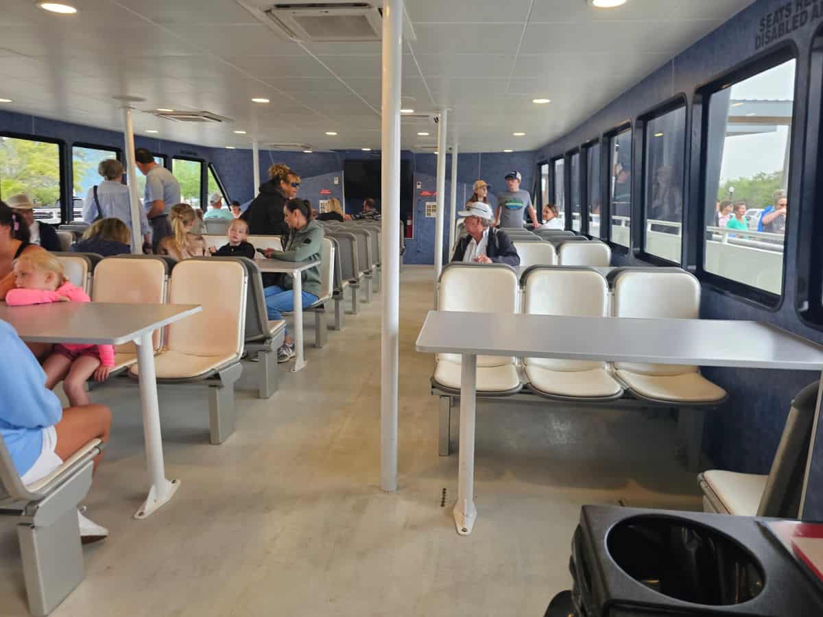 Inside seating with chairs and tables