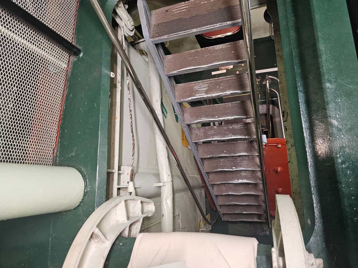 stairs leading down into the USS Alabama