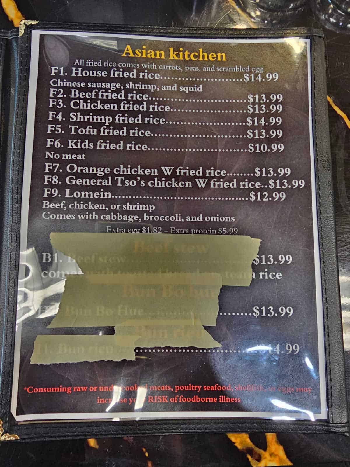 Pho Mo Asian Kitchen Menu