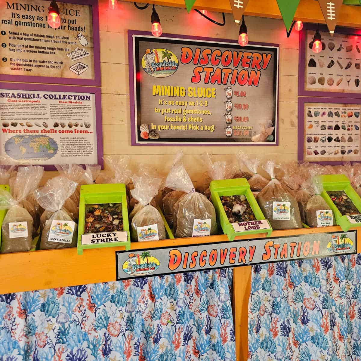 Discovery Station Mining Sluice bags and station