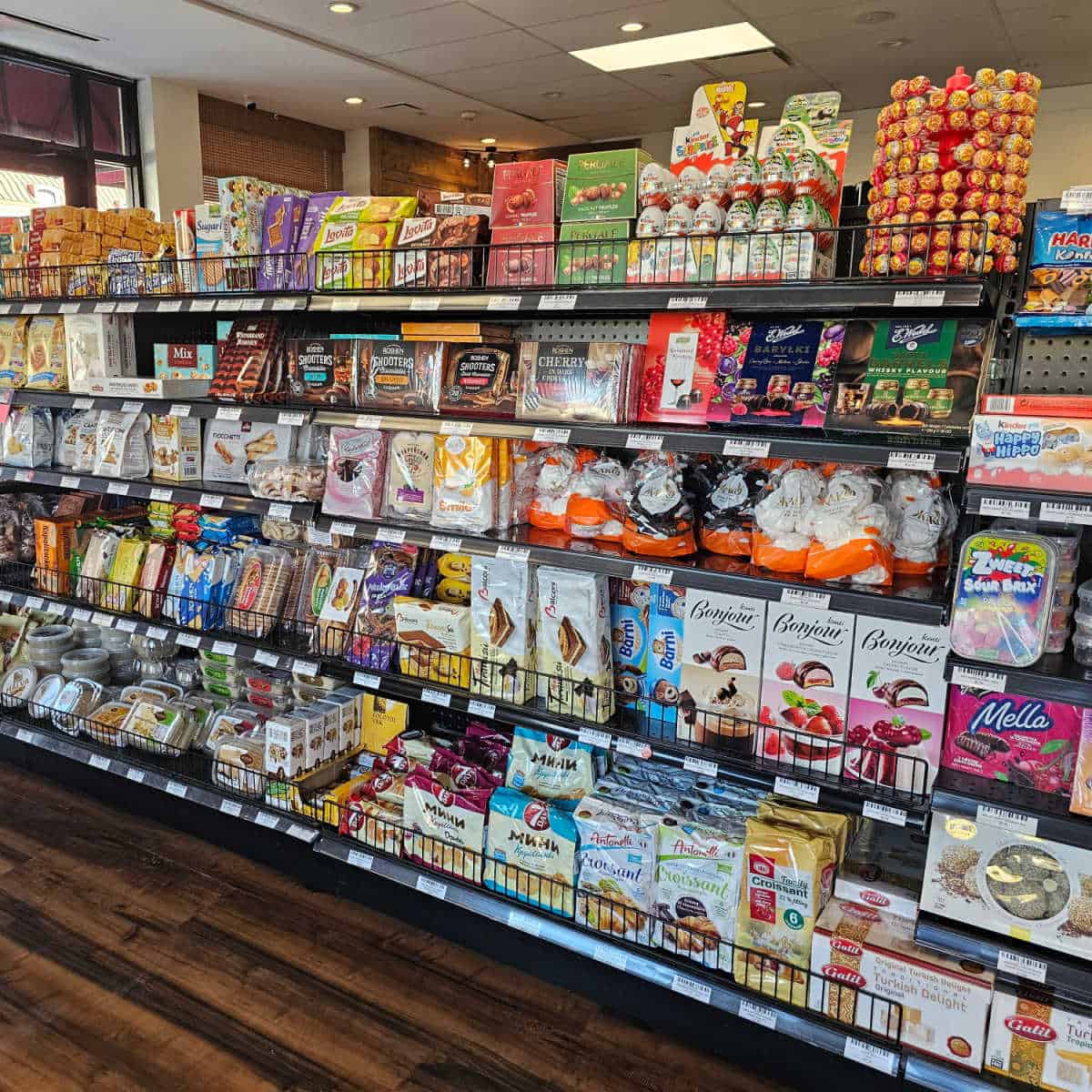candy and chocolates on Gourmet World Market shelves
