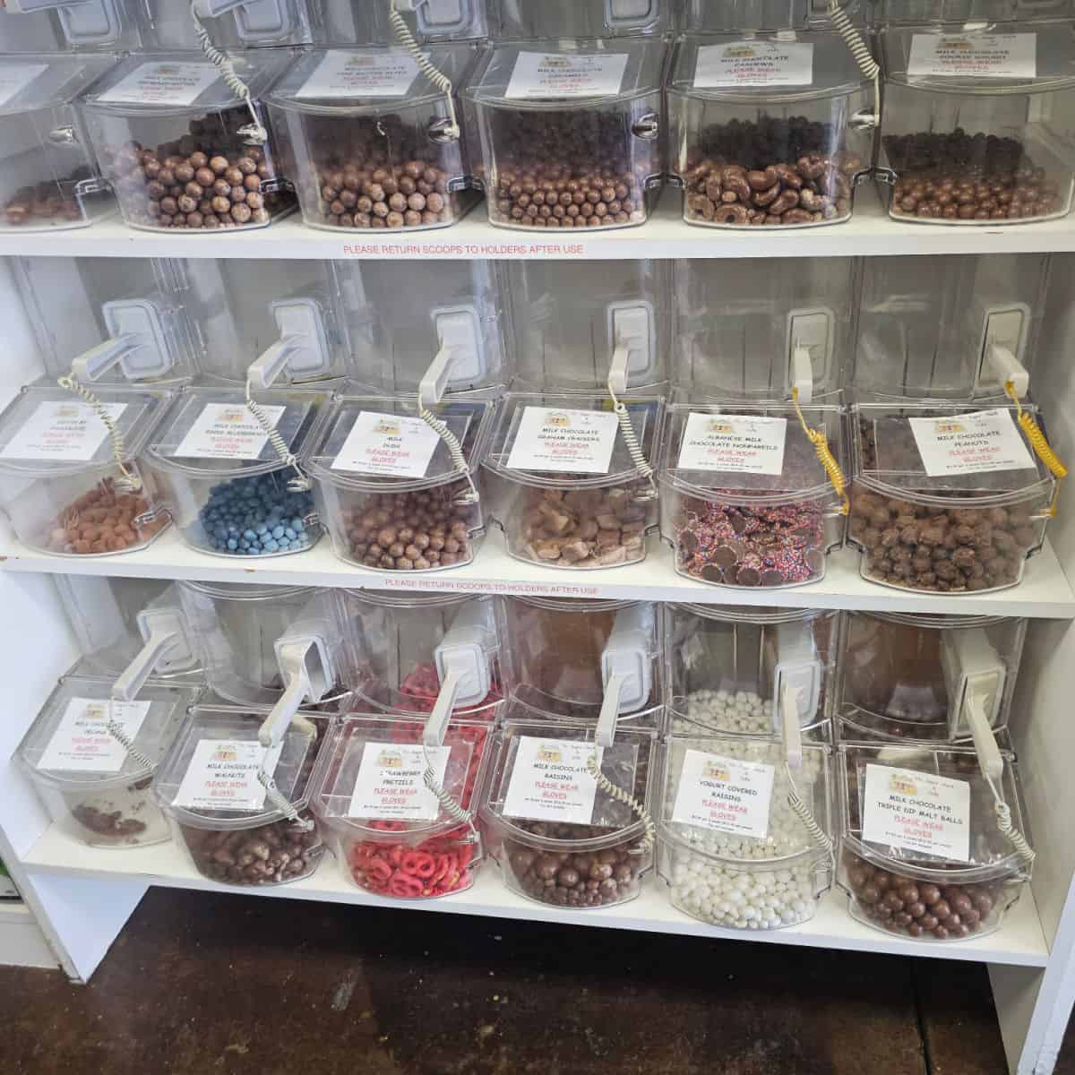 bulk chocolate and candy dispensers