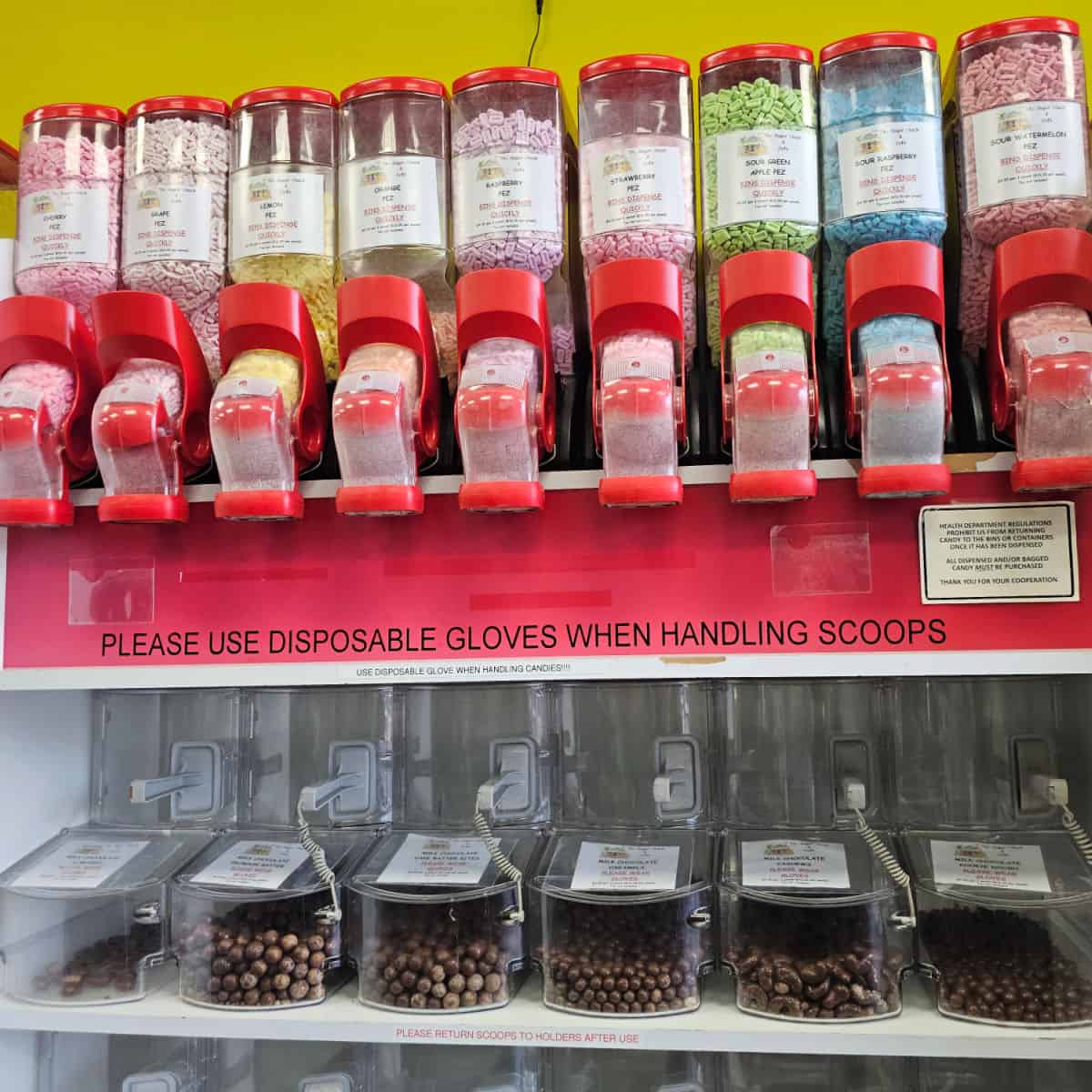 Pez candy in dispensers