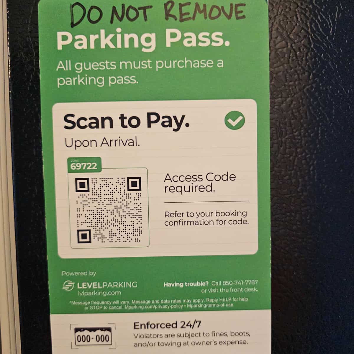Crystal Tower parking pass qr code