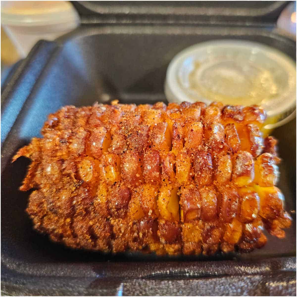 seasoned corn in a container