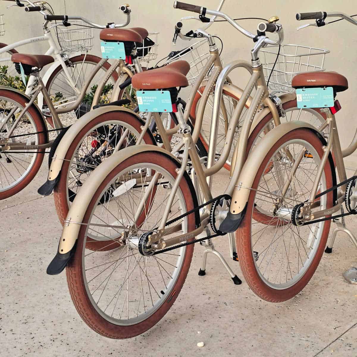 bikes with Embasssy Suites license plates