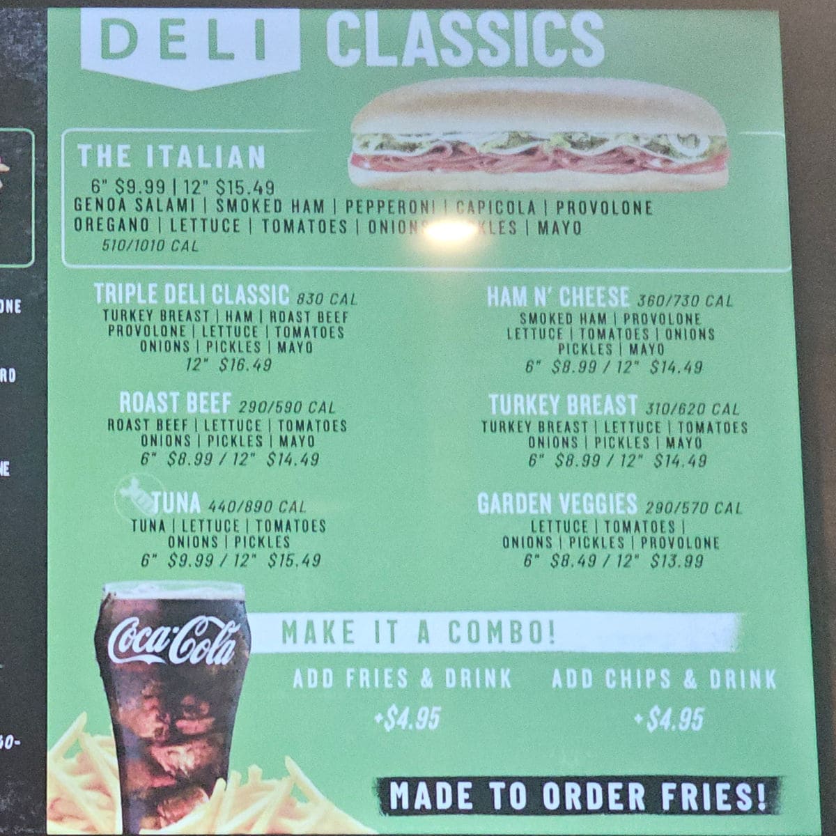 Jon Smith Subs Deli Classics menu