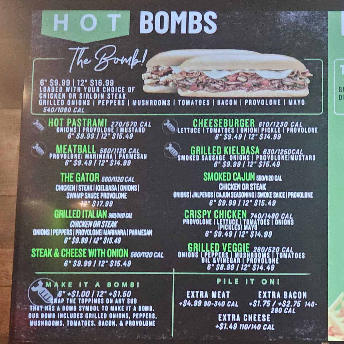 John Smith Subs hot bombs sandwiches
