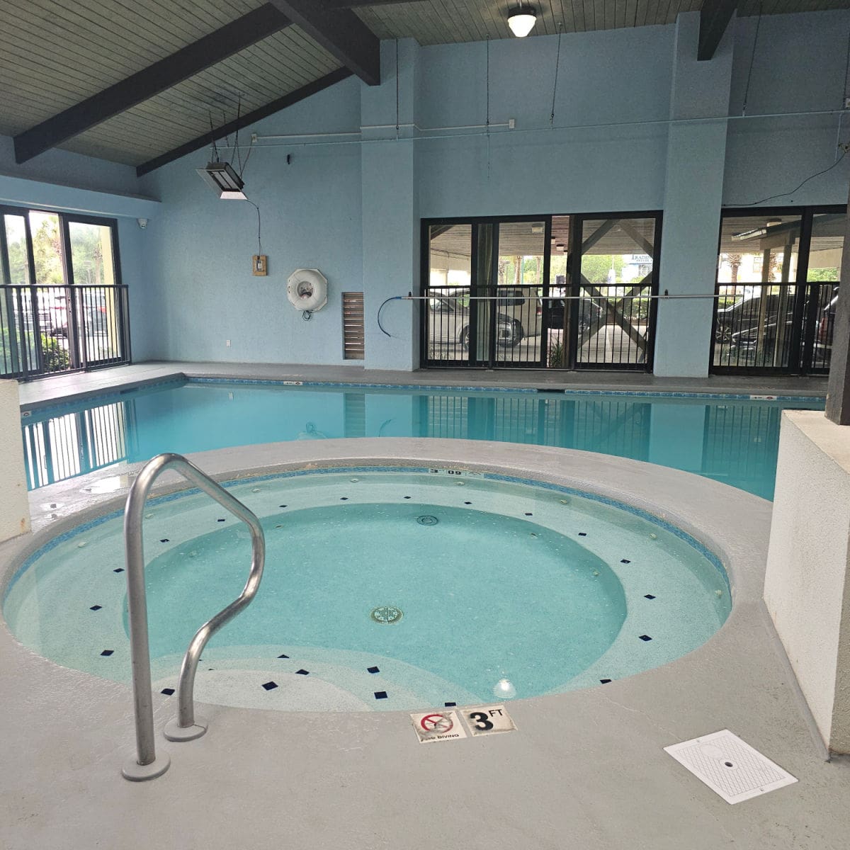 indoor pool and large circle hot tub