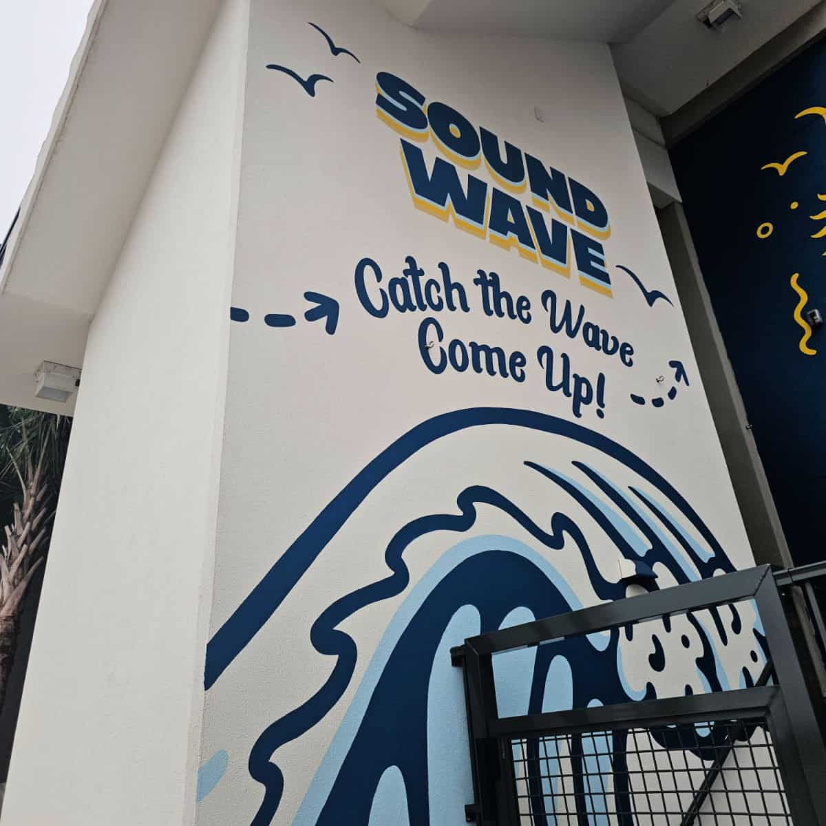 Sound Wave Catch the Wave Come Up mural with a wave