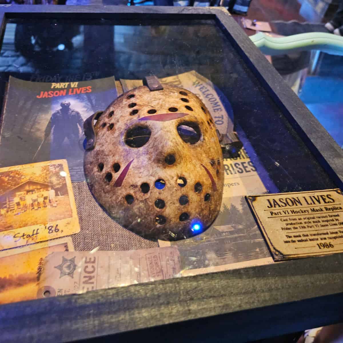 Jason Lives hockey mask replica display