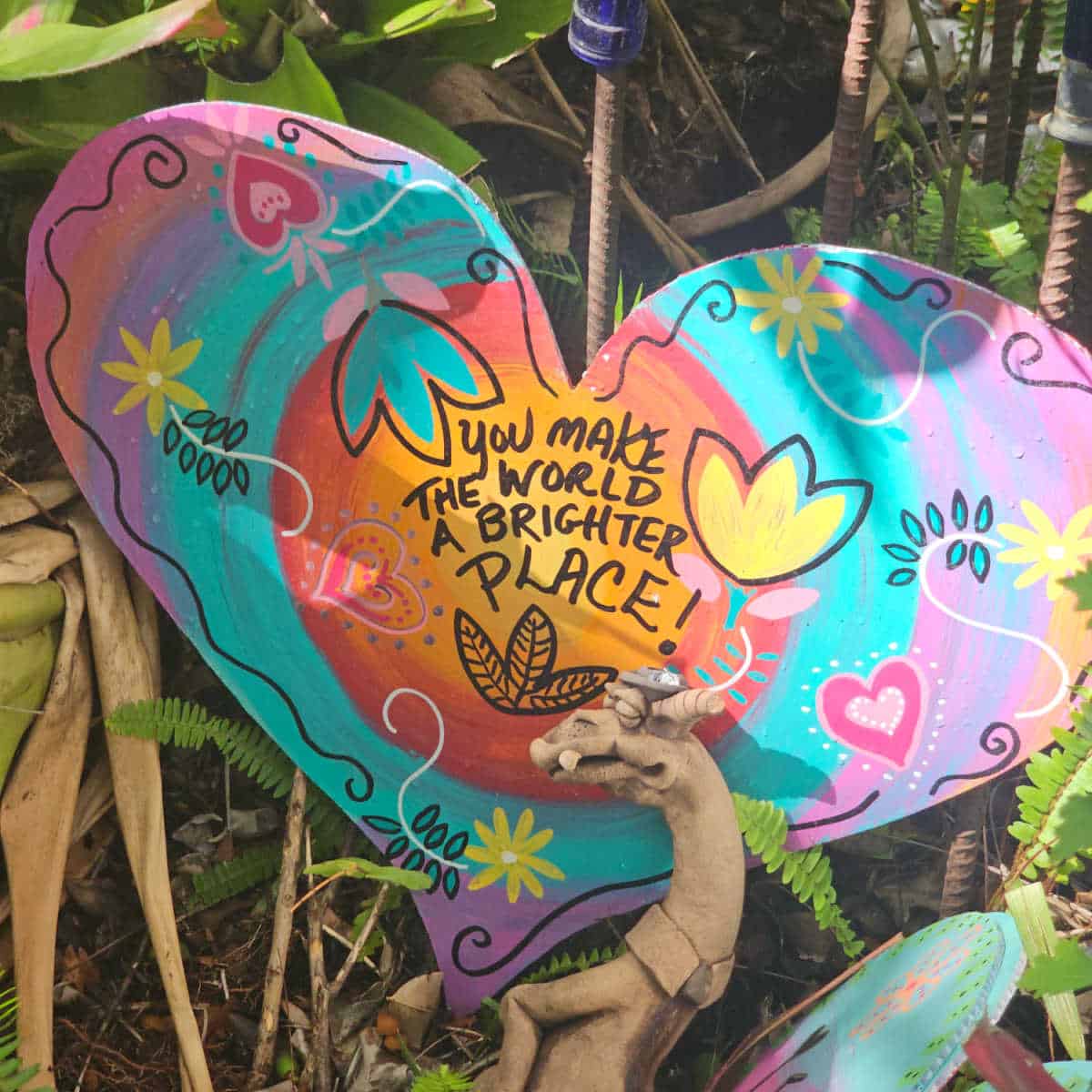 You Make the World a Brighter Place colorful heart