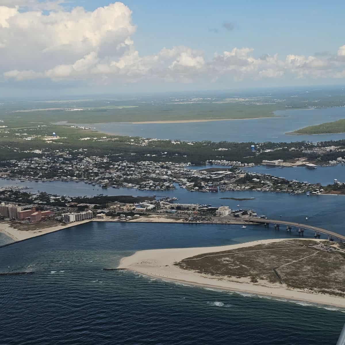 Looking over Perdido Pass from the air