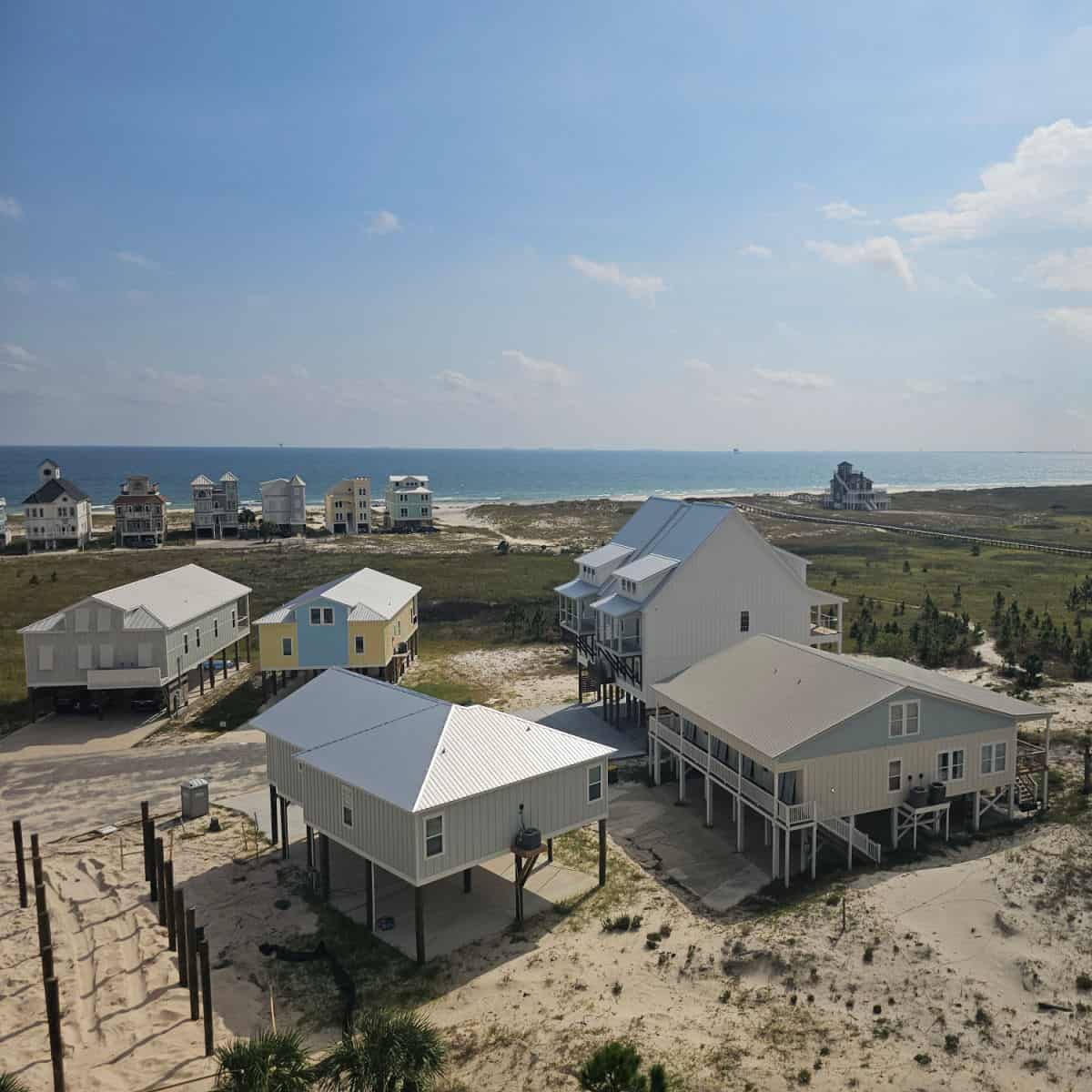 Looking over houses towards the Gulf