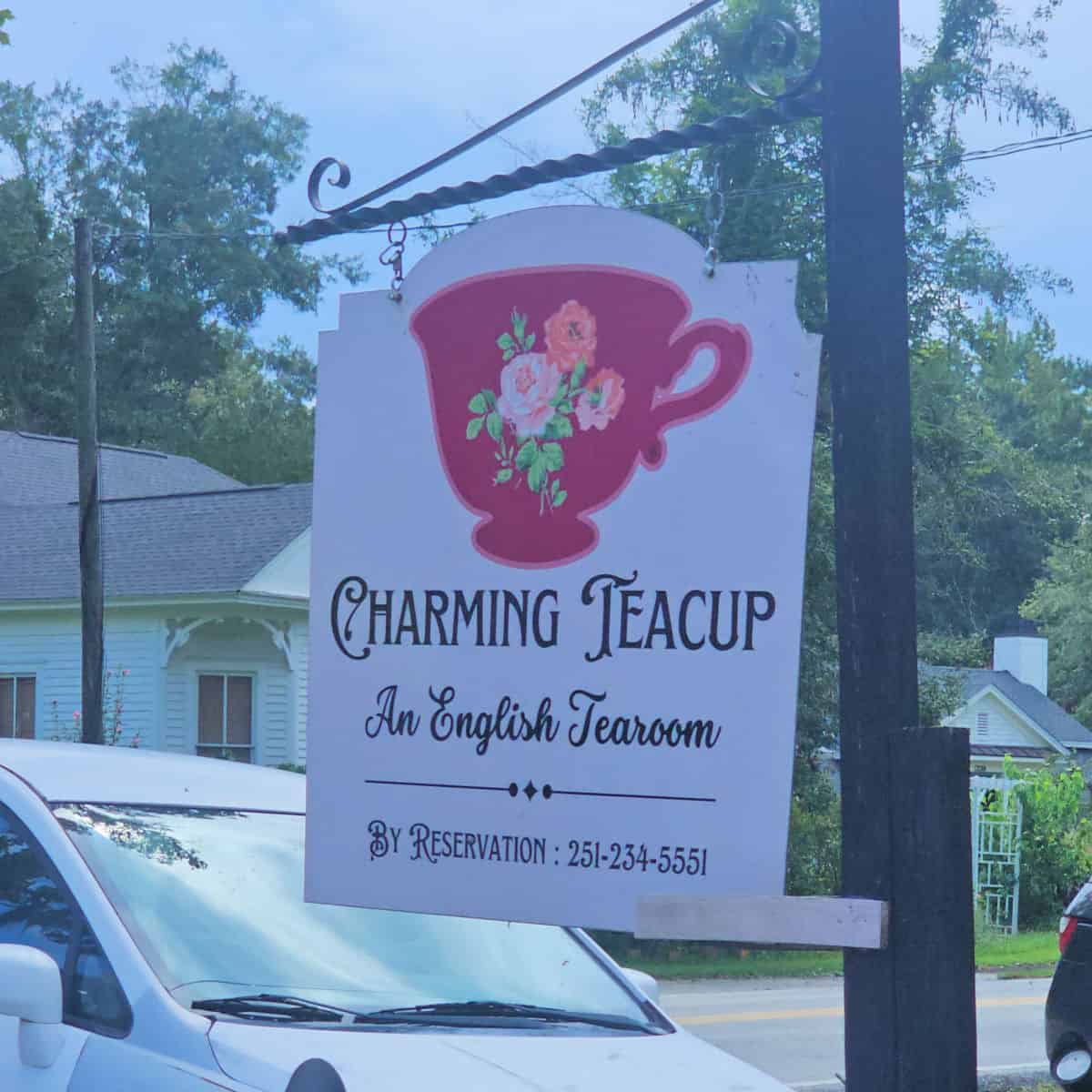Charming Teacup an English Tearoom sign